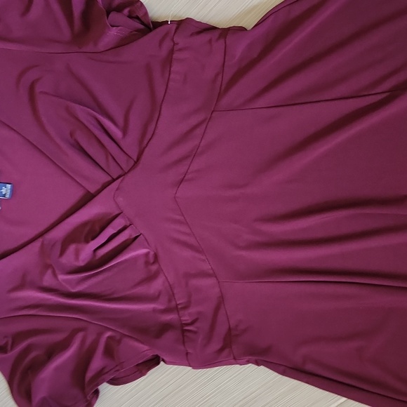 Burgundy Empire Waist A Line Dress NWT - Picture 13 of 17